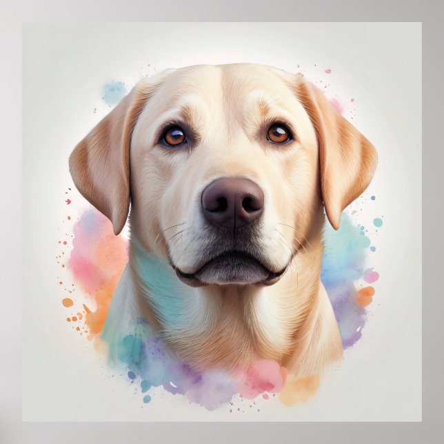 Poster Trabalho de arte de retriever de Labrador Magnétic (Frente)