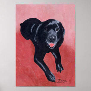 Pôster Trabalho de arte de sorriso Black Labrador