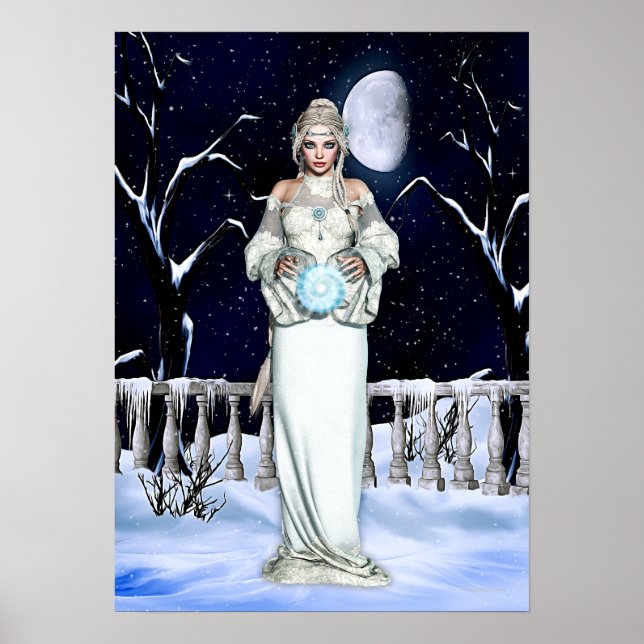 Poster Trabalho de arte Digital de Fantasia Magia de inve (Frente)
