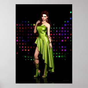Poster Trabalho de arte digital de vestimenta verde