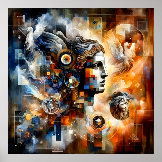 Poster Trabalho de arte Digital Perfil Humano Estático Ju (Frente)