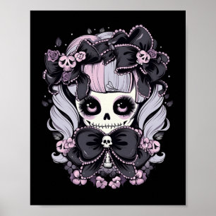 Poster Trabalho de arte do Halloween Skull Thrills Tingli