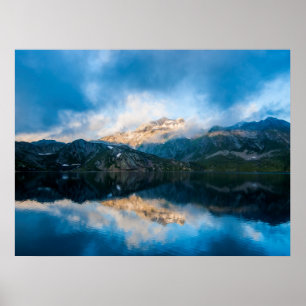 Poster Trabalho de arte do Lago Azul-Montanha Impr