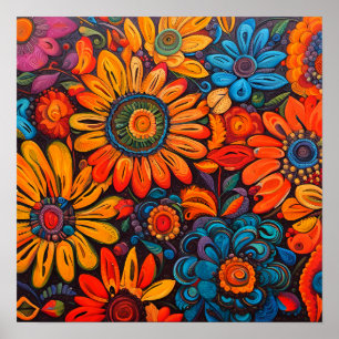 Poster Trabalho de arte Floral guatemalteco