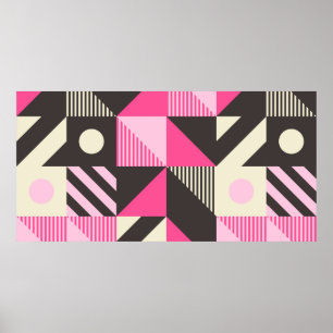 Poster Trabalho de arte geométrico simples com blocos neg
