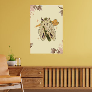 Poster Trabalho de arte gráfica mística, Beige Fae Moth