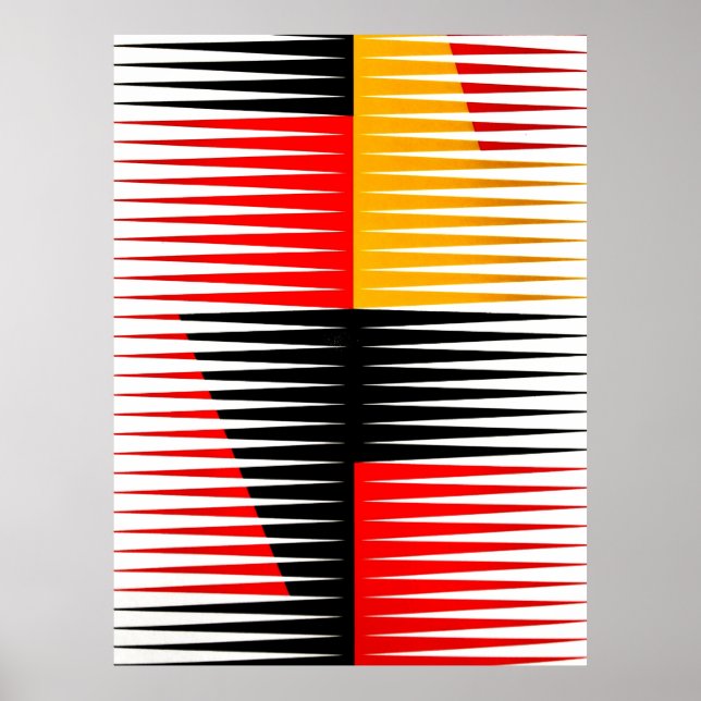 Poster Trabalho de arte vermelho, preto e amarelo (Frente)