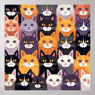 Poster Trabalho de arte vívido com P amarelo, preto e bra