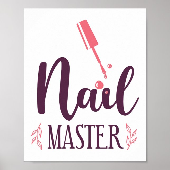 Poster Trabalho de Cotação Mestra de Nail Artista de Nail (Frente)