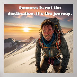Poster Trabalho de Duro e Sucesso Montanha escalada Motiv
