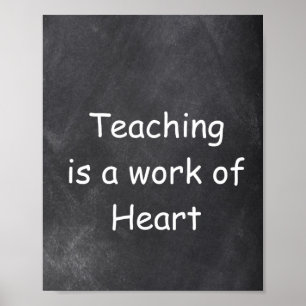 Poster Trabalho de Ensino Coração Quadro de Giz Decoração