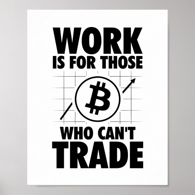 Poster Trabalho de Negociação de Bitmoeda | Presente BTC  (Frente)