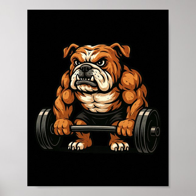 Poster Trabalho do Bulldog Bulldog Inglês (Frente)