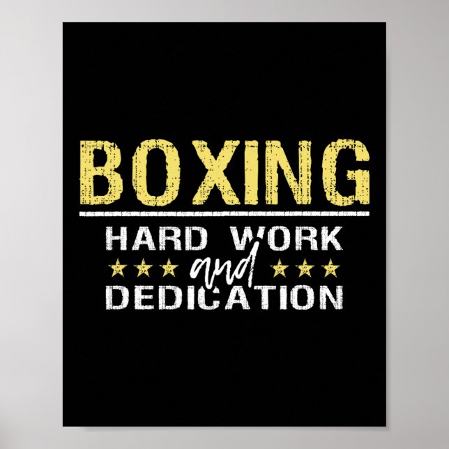 Poster Trabalho E Dedicação Do Duro In A Box - Kickboxing (Frente)