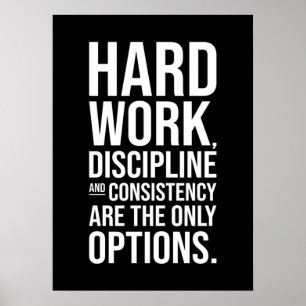 Poster Trabalho e Disciplina do duro - Gym, Hustle, Suces