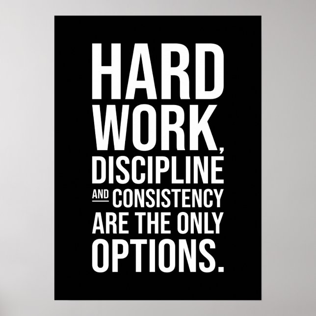 Poster Trabalho e Disciplina do duro - Gym, Hustle, Suces (Frente)