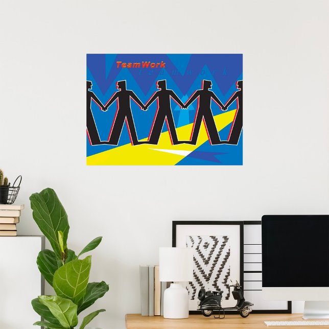 Poster Trabalho em Equipe Unidade Pessoas Segurando as Mã (Criador carregado)