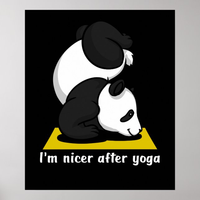 Poster Trabalho em Yoga do Bonito Urso de Panda Zen (Frente)