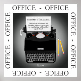 Poster Trabalho Engraçado De Escritório Doméstico Do Home