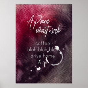 Poster Trabalho Humor Contador do Office Álcool Vinho Eng