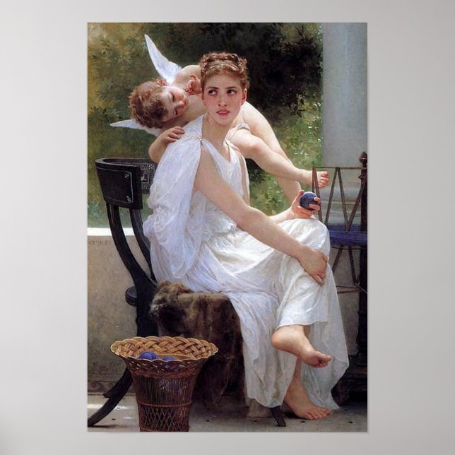 Pôster "Trabalho interrompido" por Bouguereau (Frente)