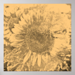 Pôster Trabalhos de arte #2 da pintura do girassol do