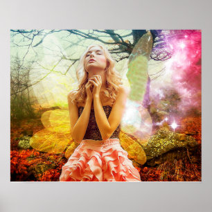 Pôster Trabalhos de arte bonitos Praying e cores do