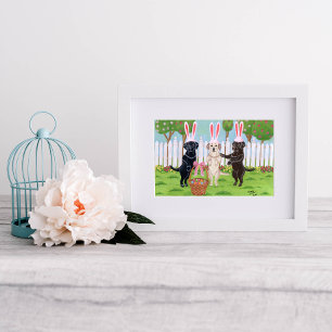 Pôster Trabalhos de arte de Labradors do coelhinho da