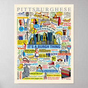 Pôster Trabalhos de arte de Pittsburghese do divertimento
