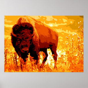 Poster Trabalhos de arte do búfalo do bisonte