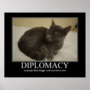 Poster Trabalhos de arte do gato da diplomacia