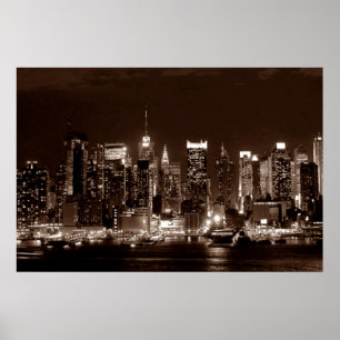 Pôster Trabalhos de arte panorâmicos da noite da Nova