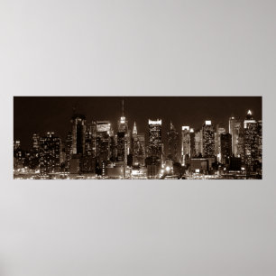 Pôster Trabalhos de arte panorâmicos da noite da Nova