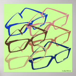 Poster Trabalhos de arte retros dos vidros de segurança