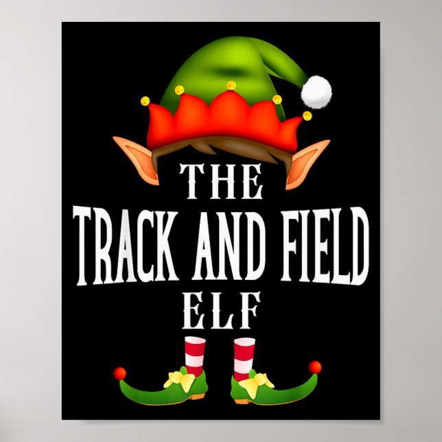 Poster Track And Field Elf Group Funny Christmas Pajama P (Frente)