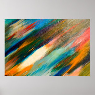 Poster Traços de aquarela diagonal longos multicoloridos 