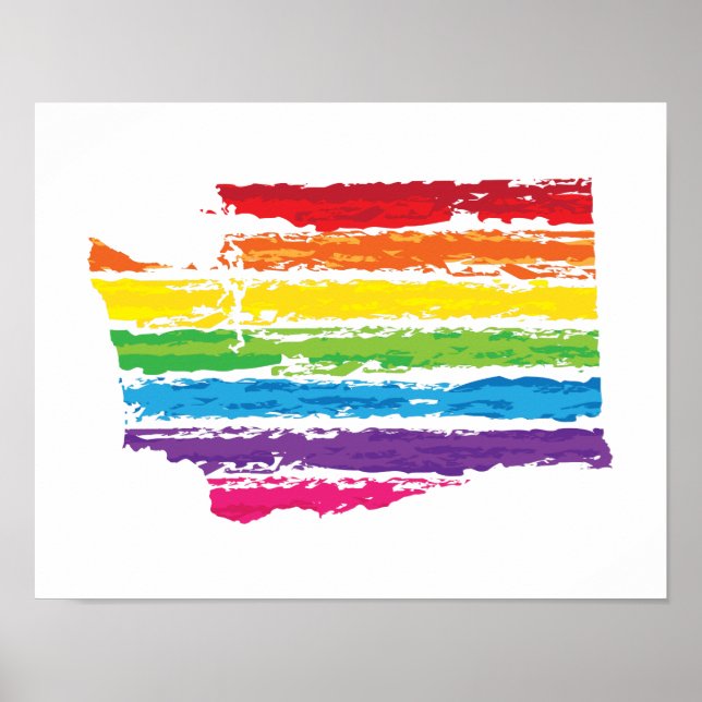 Pôster traços de cores washington (Frente)