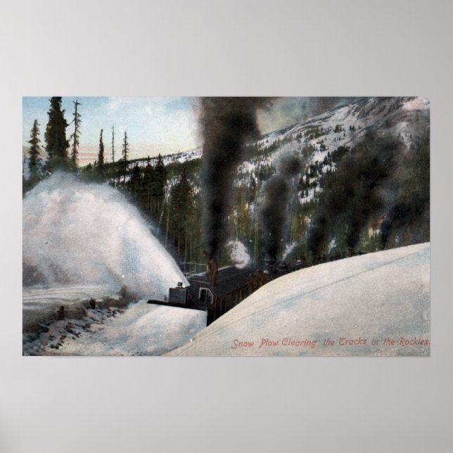 Pôster Traços de Limpeza da Estrada-de-Neve em Rocky (Frente)
