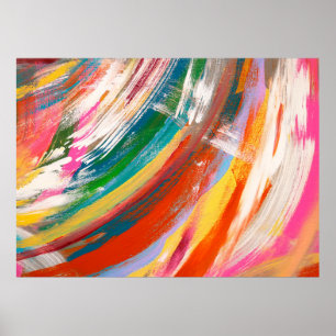 Poster Traços de pincel com óleo de fundo de abstrato art