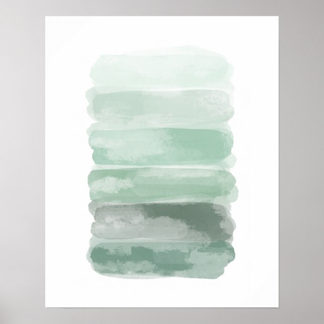 Poster Traços de Pincel Verde com Cobra d'Água (Frente)
