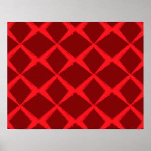 Poster Traços de pincel vermelho, legal, de tendências, u