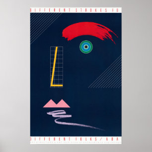 Poster Traços Diferentes para a Vintagem Geométrica do Ab