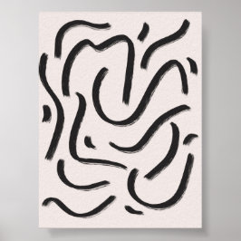 Poster Traços do Pincel abstrato preto