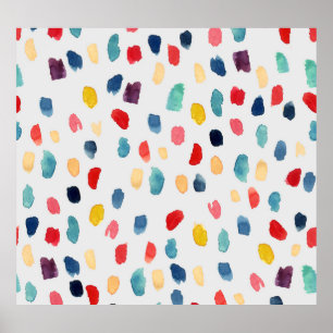 Poster Traços do Pincel de Aquarela: Abstrato sem costura