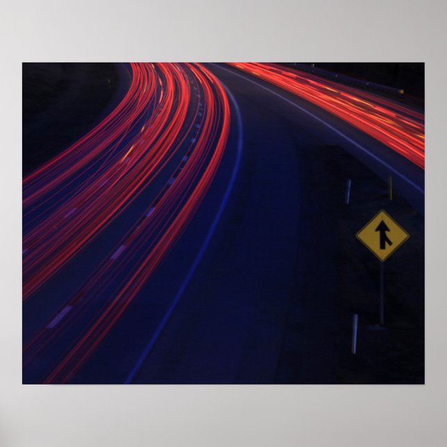 Poster Traços leves para o tráfego do veículo (Frente)