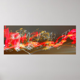 Poster Traços leves que partem do trânsito numa estrada