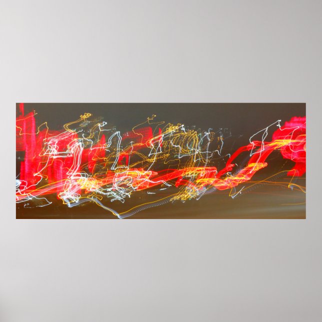 Poster Traços leves que partem do trânsito numa estrada (Frente)