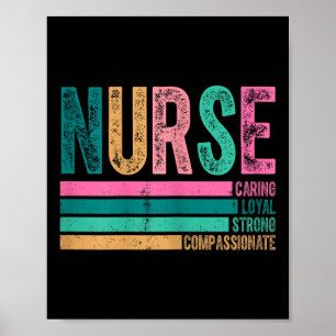 Poster Traços Retro de Enfermeira Design que Carravam For