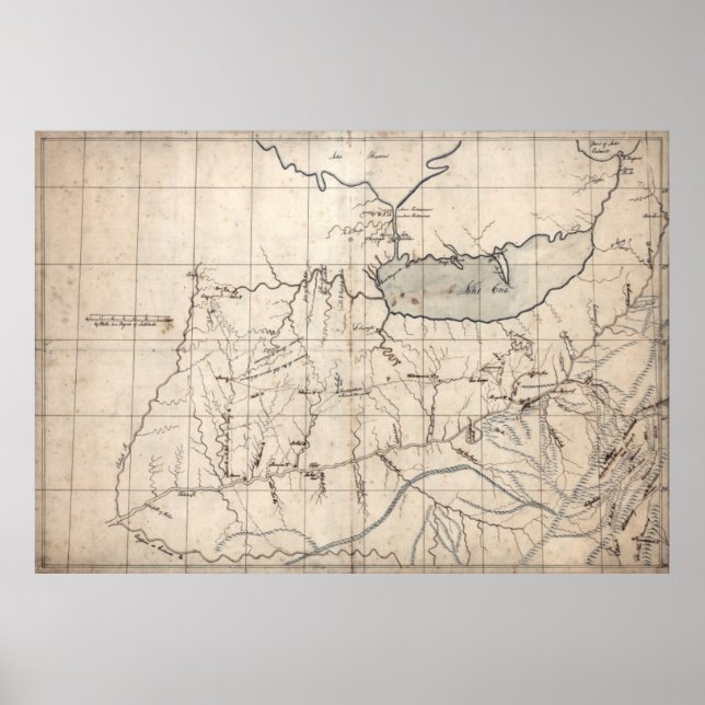 PÔSTER TRADERS MAP OHIO RIVER VALLEY 1753 (Frente)
