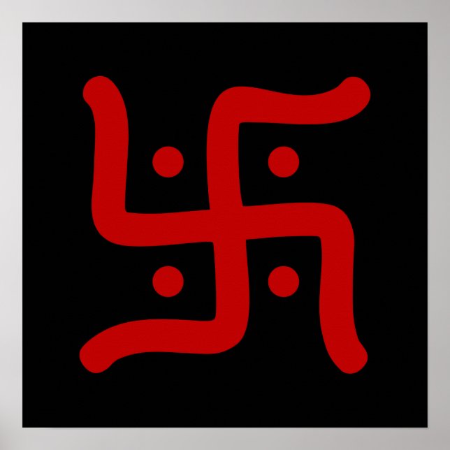 Pôster tradicional hindu swastika, índio, símbolo religio (Frente)